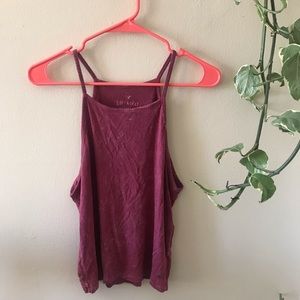 Maroon High Neck AE Tank Top